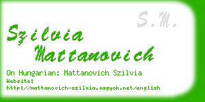 szilvia mattanovich business card